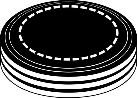This is a illustration of Monochrome 3 stacked Coin medalsのイラスト素材
