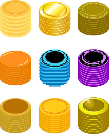 This is a illustration of Coin medals piled up a littleのイラスト素材
