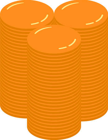 This is a illustration of Coin medals piled up a lotのイラスト素材