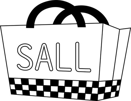 This is a illustration of Monochrome Japanese lucky bagのイラスト素材