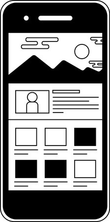 This is a illustration of Web screen viewed on a smartphone