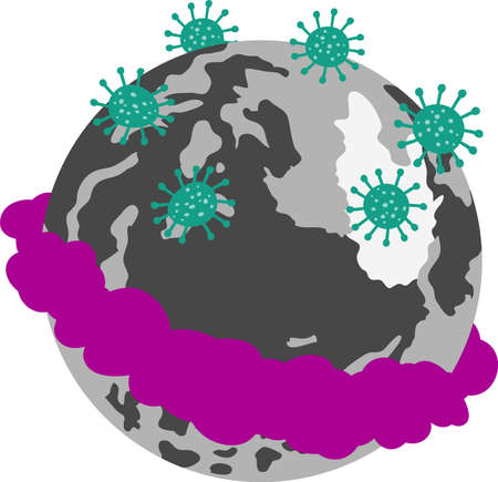 This is a illustration of Environmentally polluted earthのイラスト素材