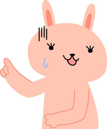 This is a illustration of rabbit that guides you by pointing your fingerのイラスト素材