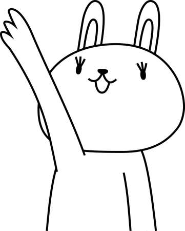 This is a illustration of rabbit that guides you by pointing your fingerのイラスト素材