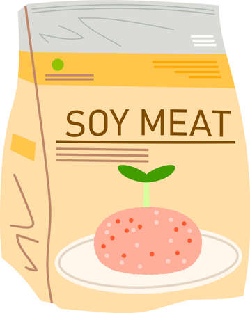 This is a illustration of vegans Meats with soybeansのイラスト素材