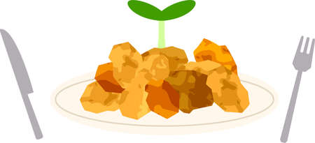 This is a illustration of vegans Meats with soybeansのイラスト素材