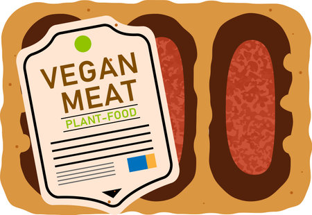 This is a illustration of vegans Meats with soybeansのイラスト素材