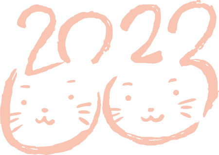 This is a illustration of New Year letters for the Rabbit of 2023のイラスト素材