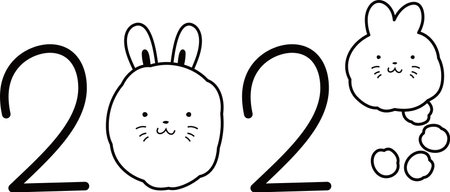 This is a illustration of New Year letters for the Rabbit of 2023のイラスト素材