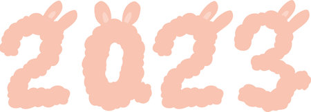 This is a illustration of New Year letters for the Rabbit of 2023のイラスト素材