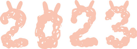 This is a illustration of New Year letters for the Rabbit of 2023のイラスト素材
