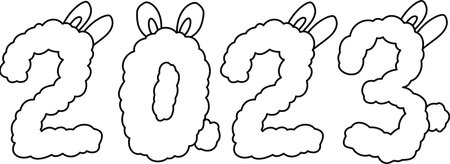 This is a illustration of New Year letters for the Rabbit of 2023のイラスト素材