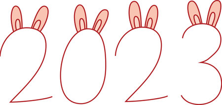 This is a illustration of New Year letters for the Rabbit of 2023のイラスト素材