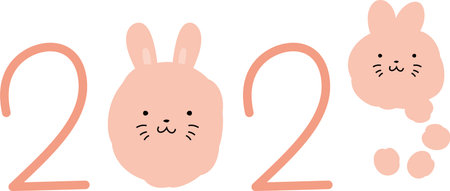 This is a illustration of New Year letters for the Rabbit of 2023のイラスト素材