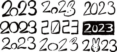This is a illustration ofHappy new year 2023 design with brush painted