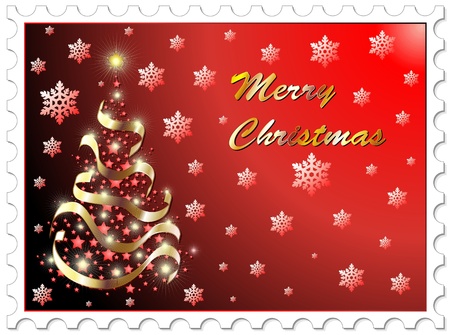 Christmas Stamp Abstract Tree Backgroundのイラスト素材