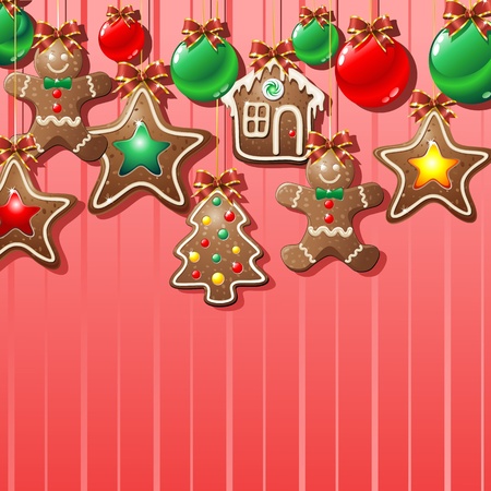 Gingerbread Man Cookie Backgroundのイラスト素材