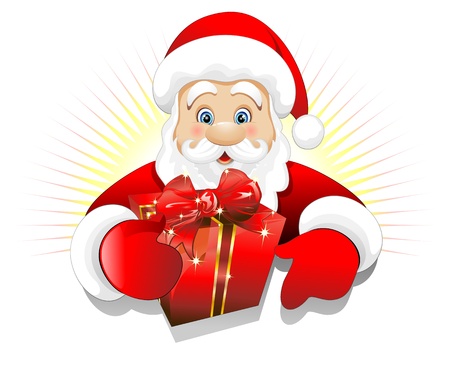 Christmas Santa Claus with Gift Present Backgroundのイラスト素材