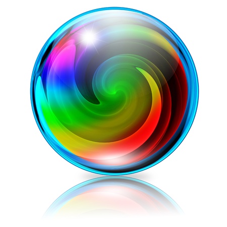 Psychedelic Spiral Crystal Sphereの写真素材