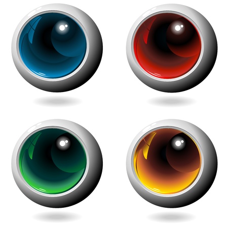 Colors Crystal Metal Spheres-Vectorのイラスト素材