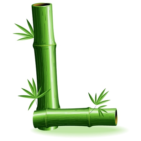 Bamboo Logo Letter Sign Lのイラスト素材