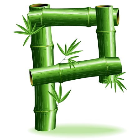 Bamboo Logo Letter Sign P のイラスト素材