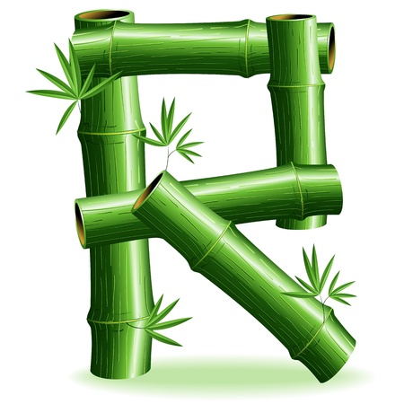 Bamboo Logo Letter Sign Rのイラスト素材