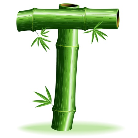 Bamboo Logo Letter Sign Tのイラスト素材