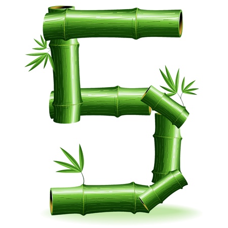 Bamboo Logo Sign Number 5のイラスト素材