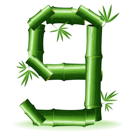 Bamboo Logo Sign Number 9のイラスト素材