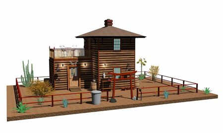 Wooden Ranch-3D Architecture の写真素材