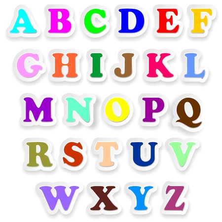 Alphabet Letters Fonts Uppercase Colors Stickers のイラスト素材