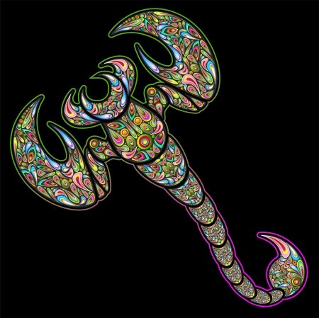 Scorpion Psychedelic Art Designのイラスト素材
