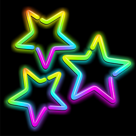 Christmas Stars Psychedelic Neon Lightのイラスト素材