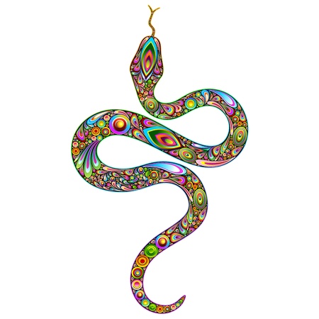 Snake Psychedelic Art Designのイラスト素材