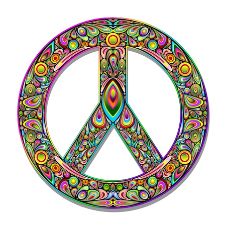 Peace Symbol Psychedelic Art Designのイラスト素材