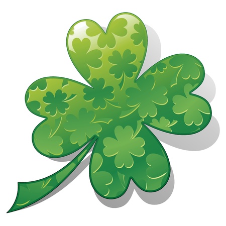 St Patrick Four-leaf Shamrock Luck Symbol Designのイラスト素材