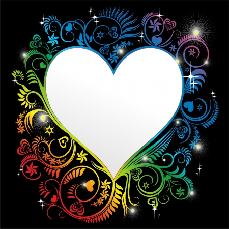 Heart Frame Psychedelic Designのイラスト素材
