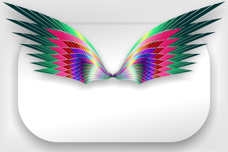 Abstract Wings Design on White Labelのイラスト素材