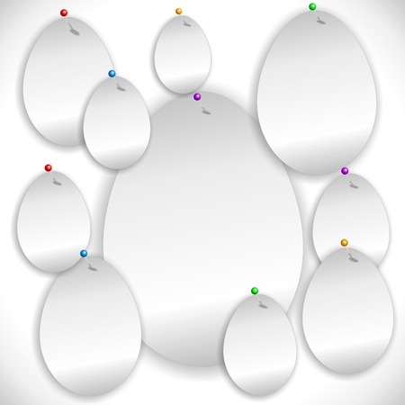 Easter Eggs White Paper Stickers Labelsのイラスト素材