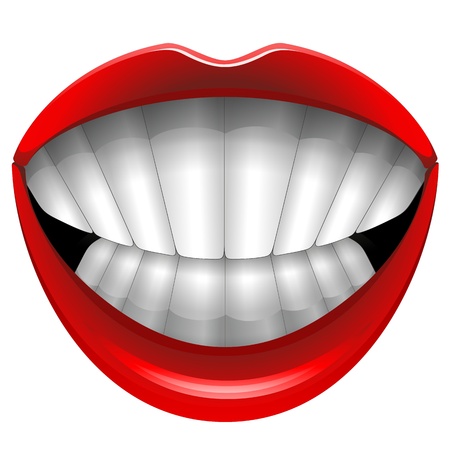 Big Teeth Smile Dental Care Caricatureのイラスト素材