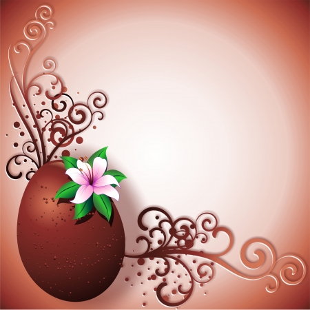 Chocolate Egg Easter Greeting Card Backgroundのイラスト素材
