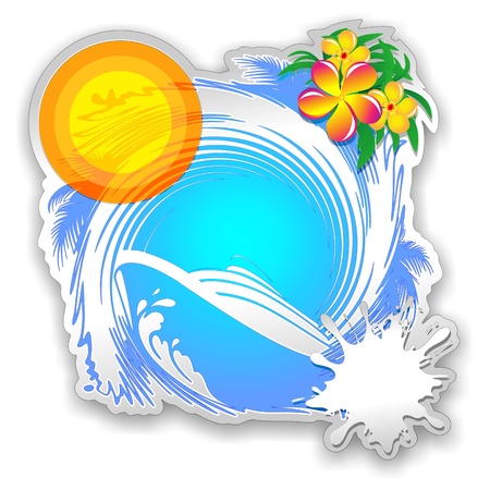 Cruise Boat Vacations Stickerのイラスト素材