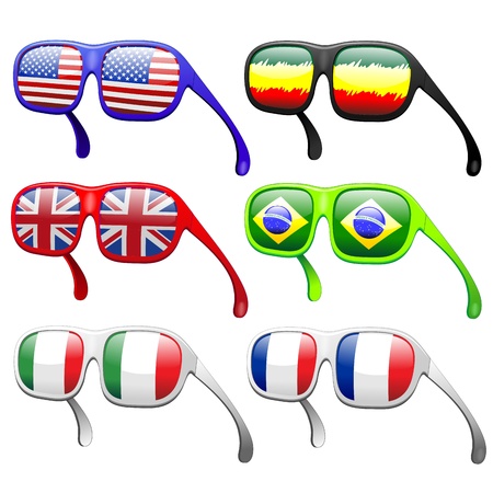 Flags on Summer Fashion Sunglassesのイラスト素材