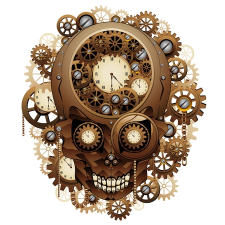 Steampunk Skull Vintage Styleのイラスト素材