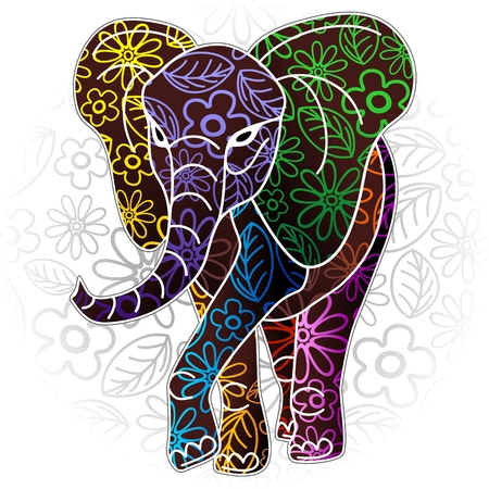 Elephant Floral Batik Art Design