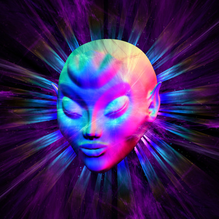 Psychedelic Alien Meditationの写真素材