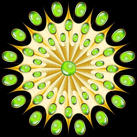 Mandala Gold and Emeraldsのイラスト素材