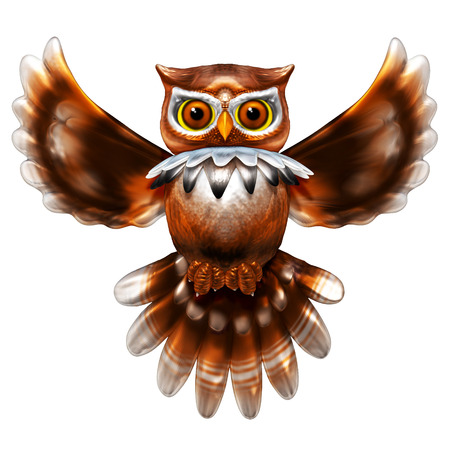 Surreal Owl Metallic 3dの写真素材