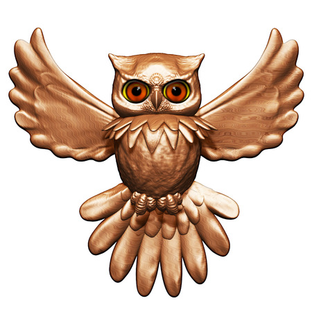 Golden Owl 3dの写真素材